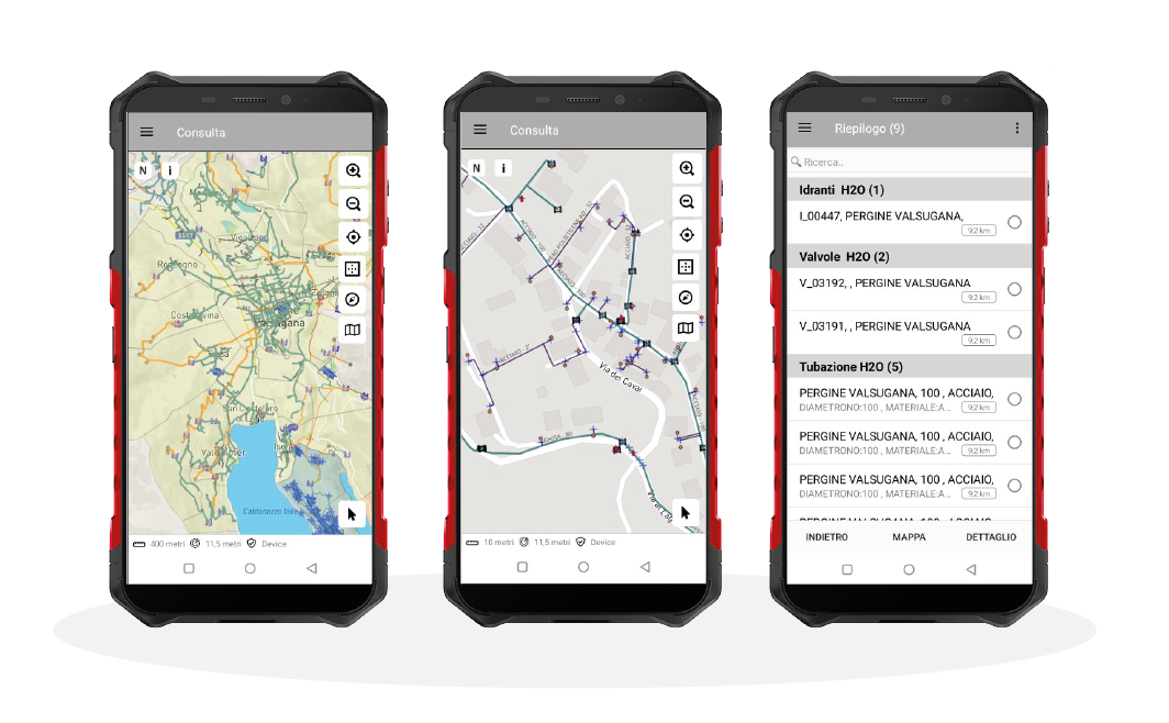 App per consultazione oggetti in mappa e accesso alle schede dati associate