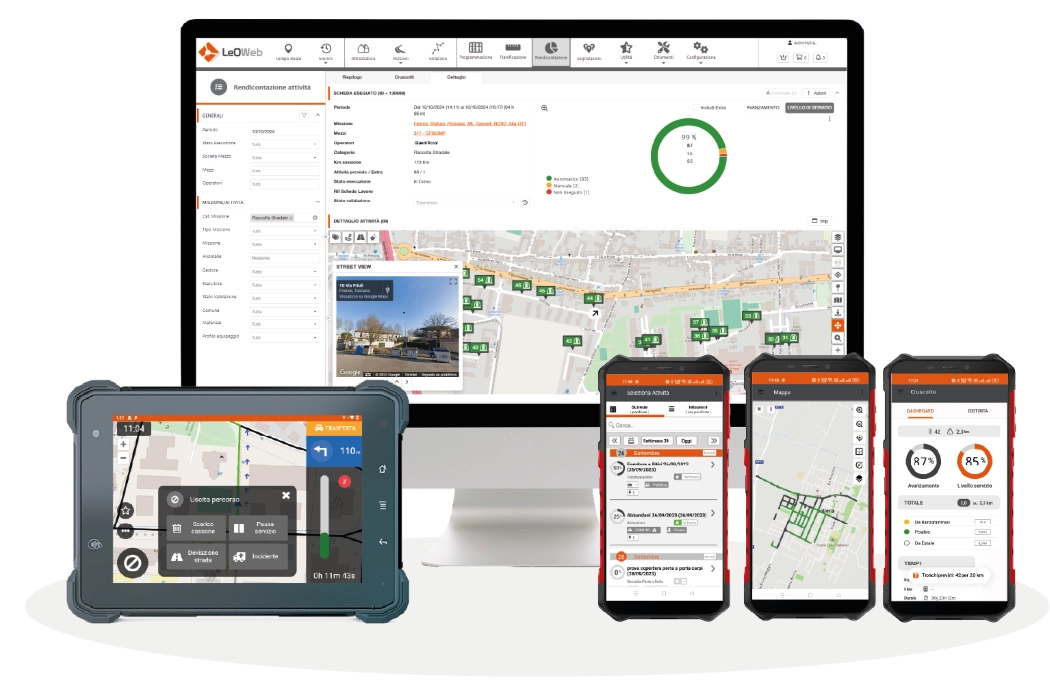 panoramica software web LEO e app Taski per la gestione degli ordini di lavoro