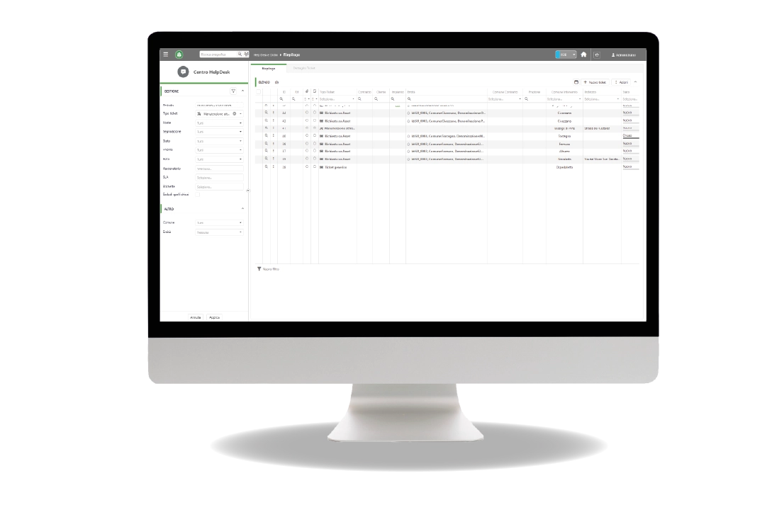 Riepilogo ticket di intervento manutenzioni 