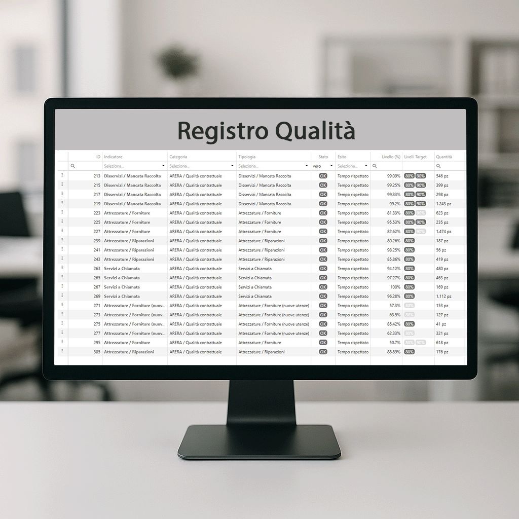 tabella di un registro qualità tipo 