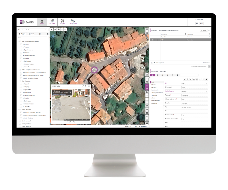 visualizzazione degli elementi su WebGIS I&S 